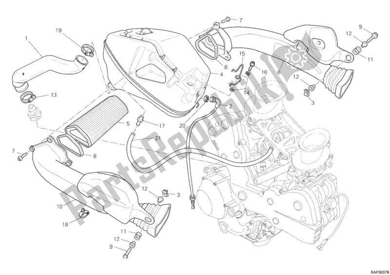 Todas as partes de Ingestão do Ducati Superbike 1198 USA 2011